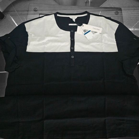 Men's Calvin Klein Black White Henly Shirt XL - Picture 1 of 6